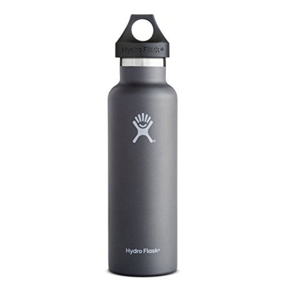 *Smudged* Standard Mouth Hydro Flask Water Bottle With Loop Cap, Graphite Gray - Picture 1 of 9